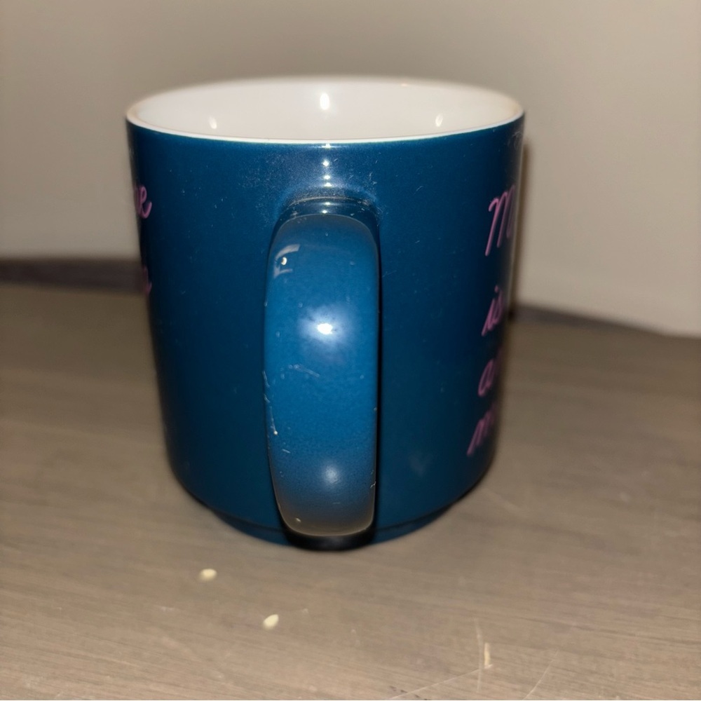 “My future is calling and I must go” Blue and Pink Ceramic Mug - Picture 7 of 8